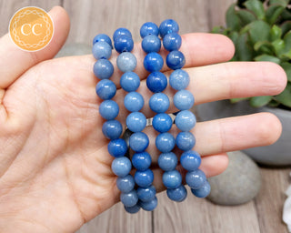 Blue Quartz | Dumortierite 8mm Beaded Bracelet