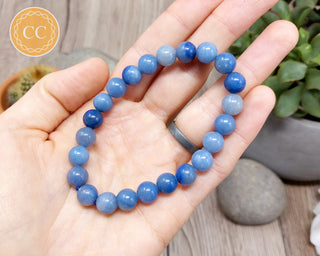 Blue Quartz | Dumortierite 8mm Beaded Bracelet