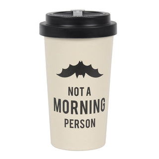 Not a Morning Person Bamboo Eco Travel Mug on white background
