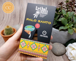 Tribal Soul Palo Santo Incense Backflow Cones on wooden background