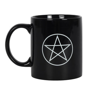 Black Ceramic Pentagram Mug on white background
