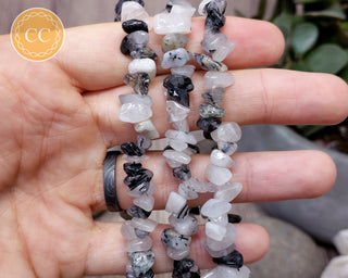 Tourmalinated Quartz Gemchip Bracelet