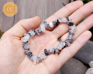 Tourmalinated Quartz Gemchip Bracelet