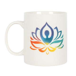 Sacred Transformation Yoga Lotus Mug on white background
