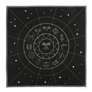 Large Black Zodiac Altar Cloth